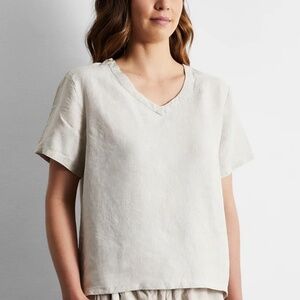 Flax Beige Colored Thread’s Linen T-Shirt Top size 3x